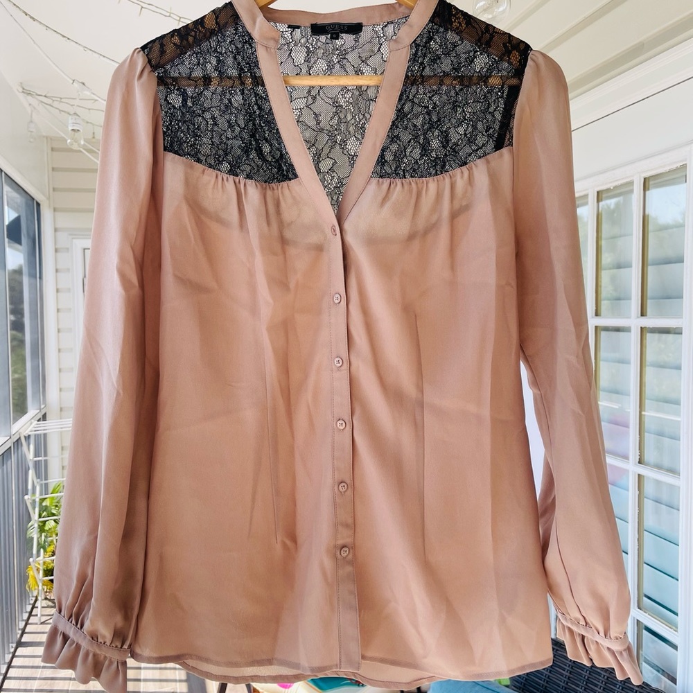 Guess Black lace Top. Worn once.
